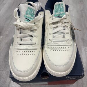Reebok Kids Club C Revenge Cream and Navy Sneakers